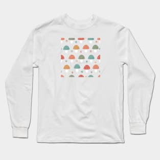 Mushroom with paw prints pattern Long Sleeve T-Shirt